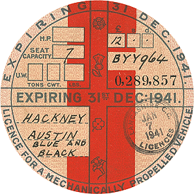 December 1941 Tax Disc