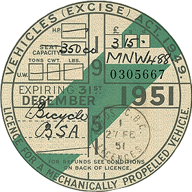December 1951 Tax Disc