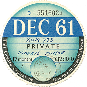 December 1961 Tax Disc